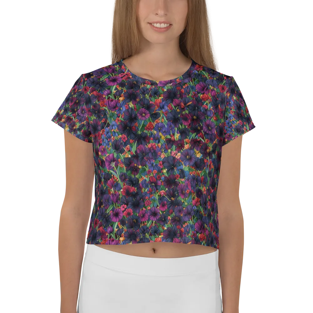 Velvet Wildflowers on Crop Tee — Front