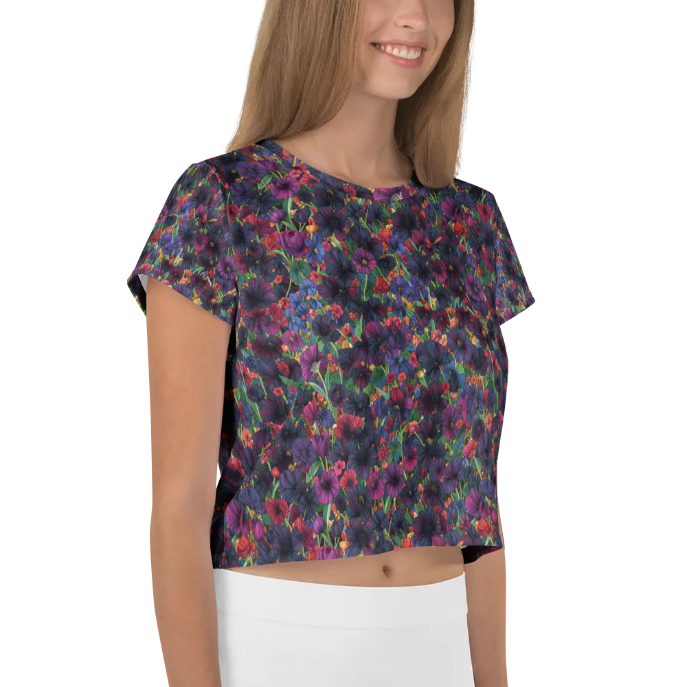 Velvet Wildflowers on Crop Tee — Right