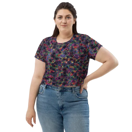 Velvet Wildflowers on a Crop Tee