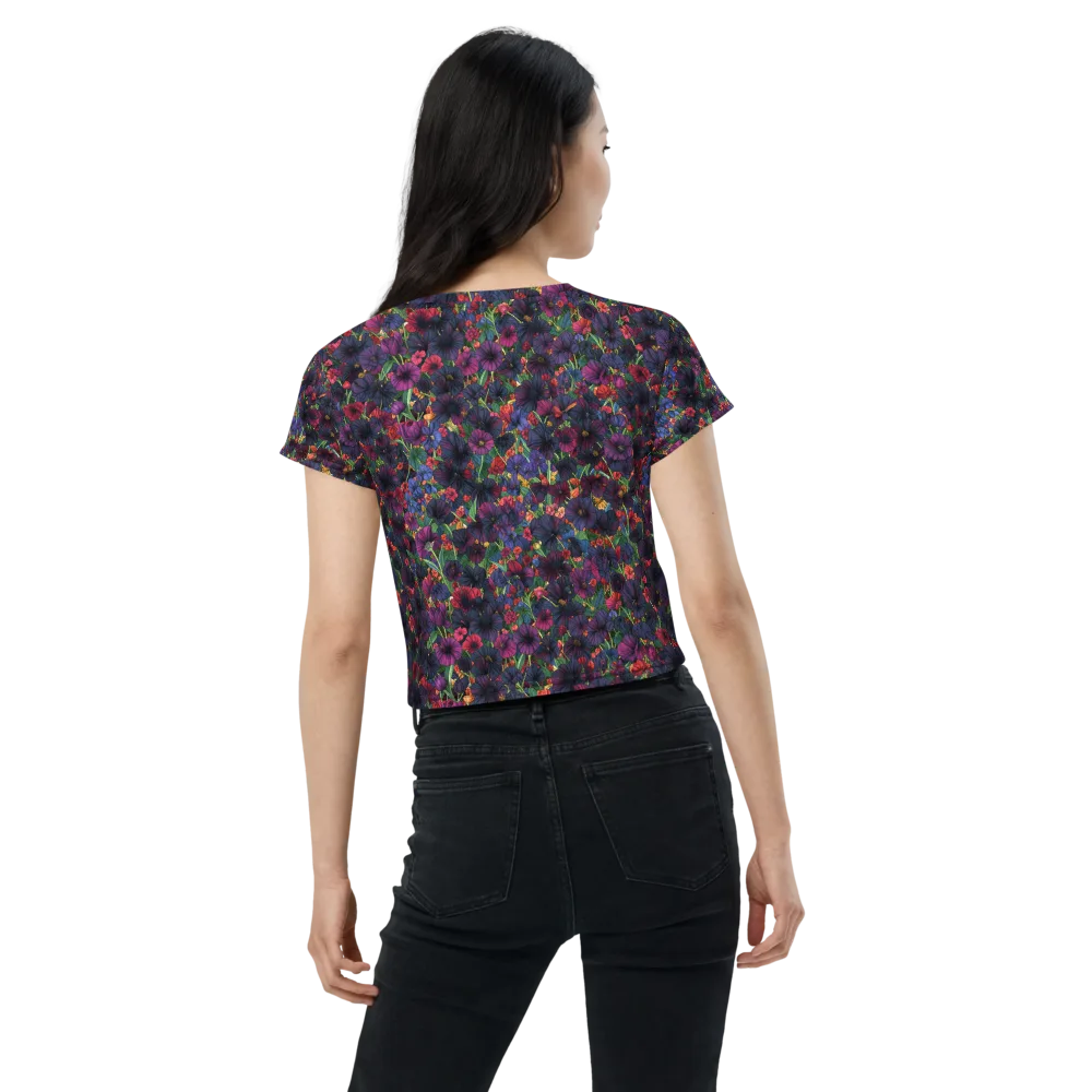 Velvet Wildflowers on Crop Tee — Back