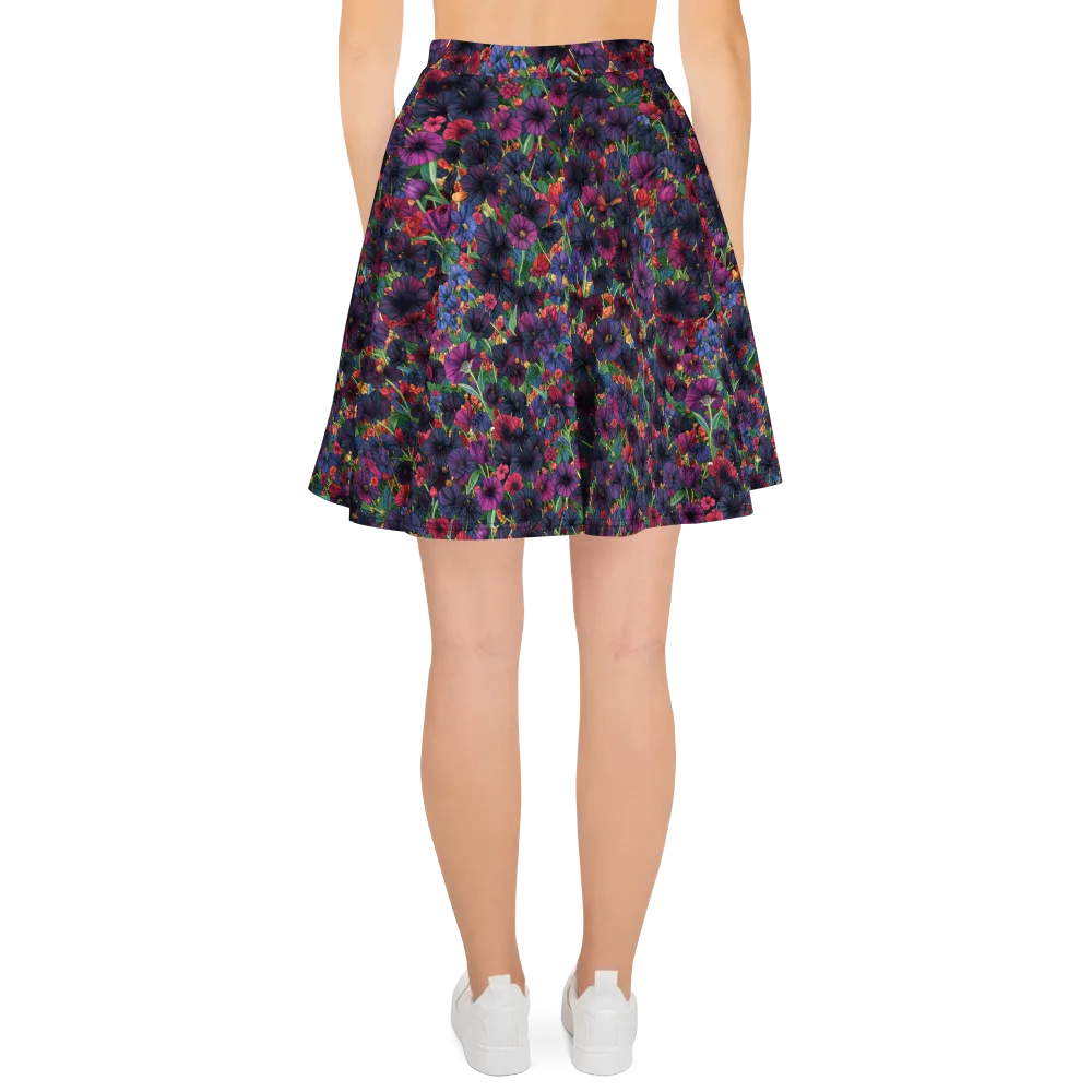 Velvet Wildflowers on Skater Skirt — Back