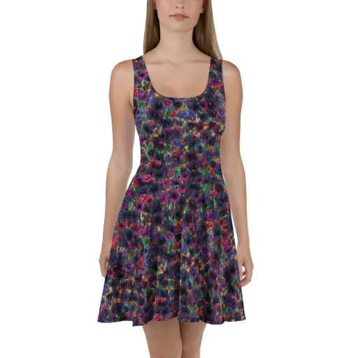 Velvet Wildflowers on a Skater Dress