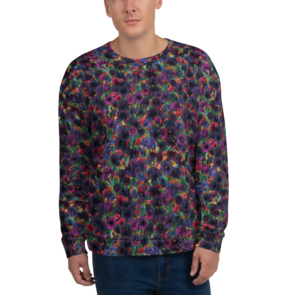 Velvet Wildflowers on Sweatshirt — Front