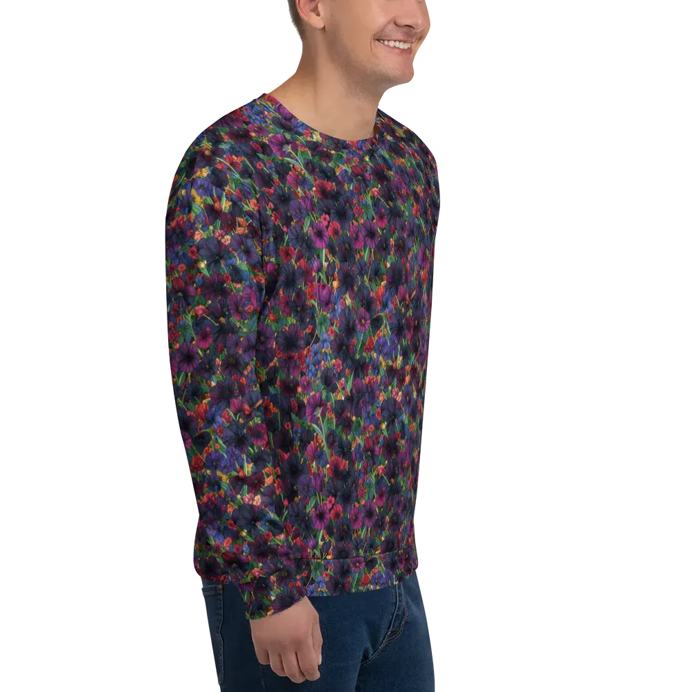 Velvet Wildflowers on Sweatshirt — Right Front