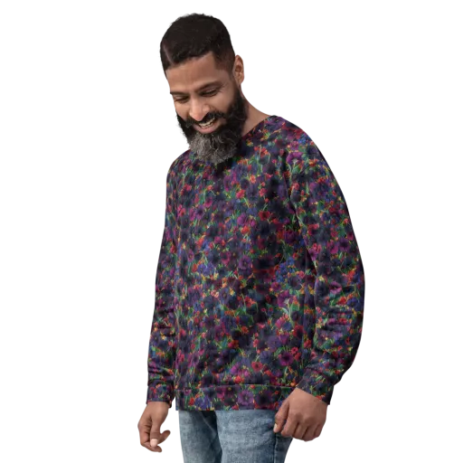 Velvet Wildflowers on a Sweatshirt