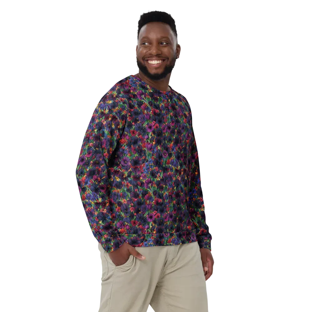Velvet Wildflowers on Sweatshirt — Front