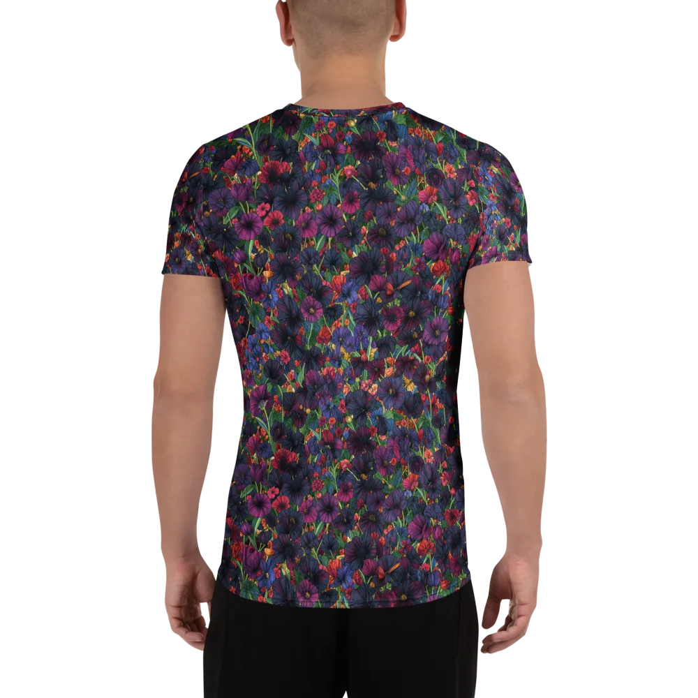 Velvet Wildflowers on Men's Athletic T-Shirt — Back