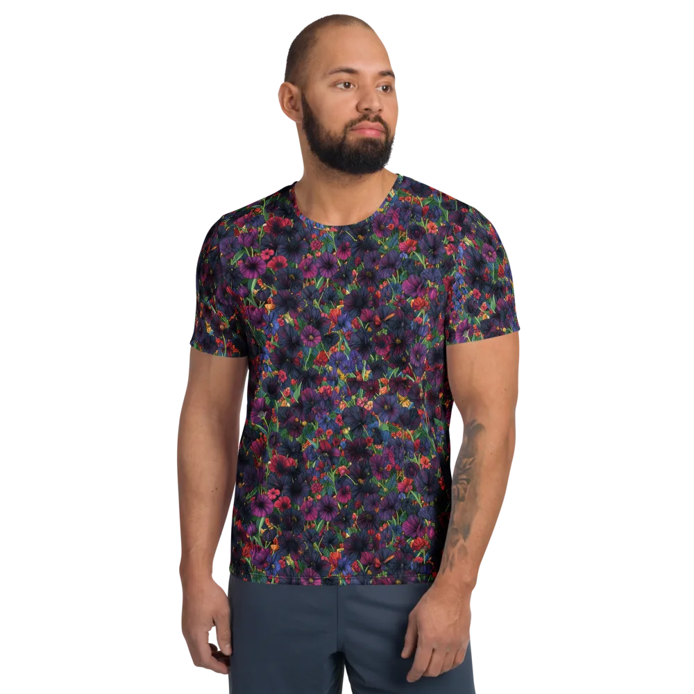 Velvet Wildflowers on Men's Athletic T-Shirt — Front