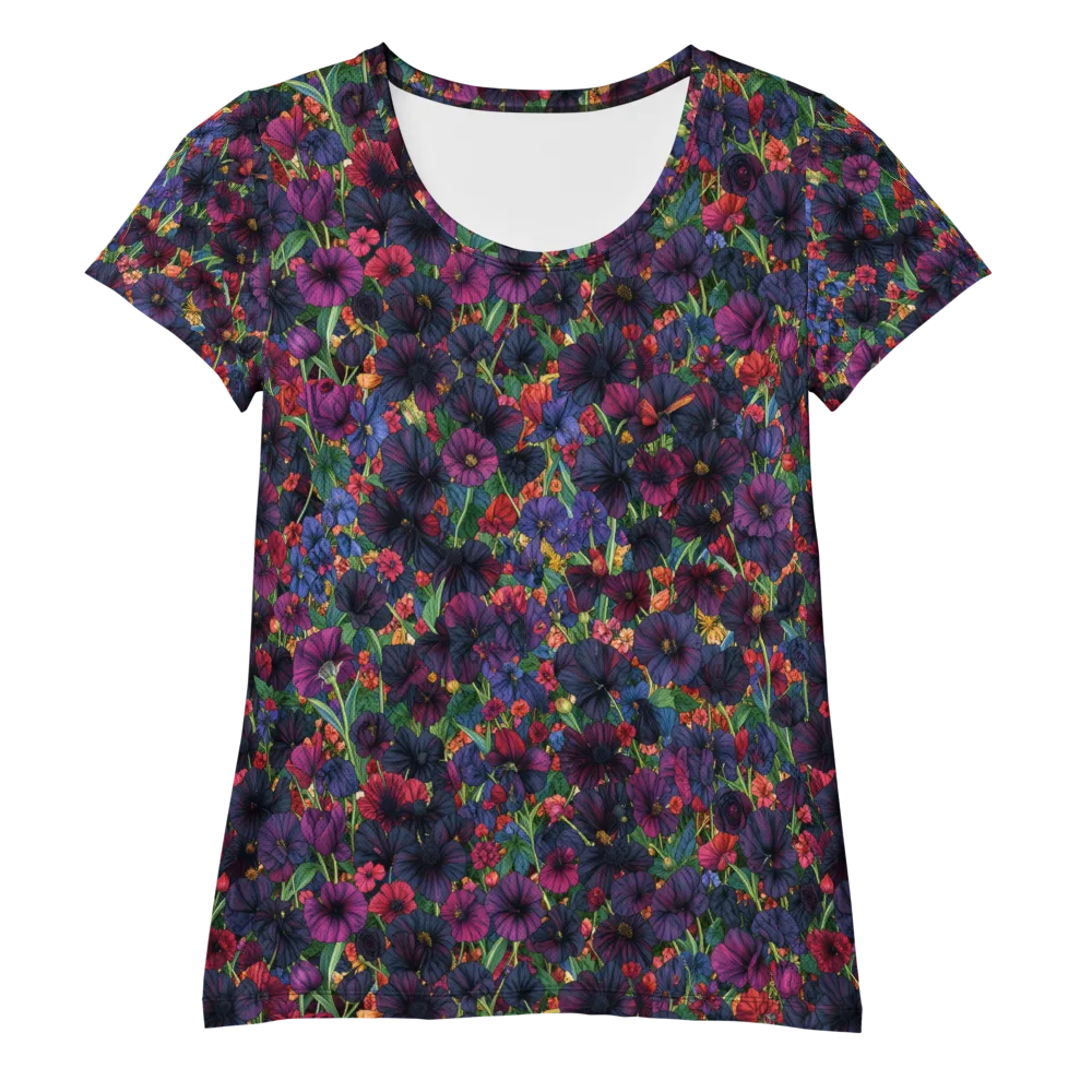 Velvet Wildflowers on Women's Athletic T-Shirt — Front