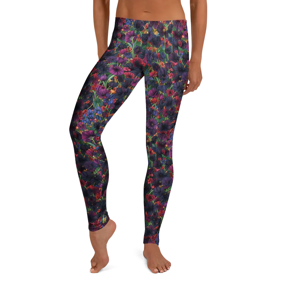 Velvet Wildflowers on Leggings — Front