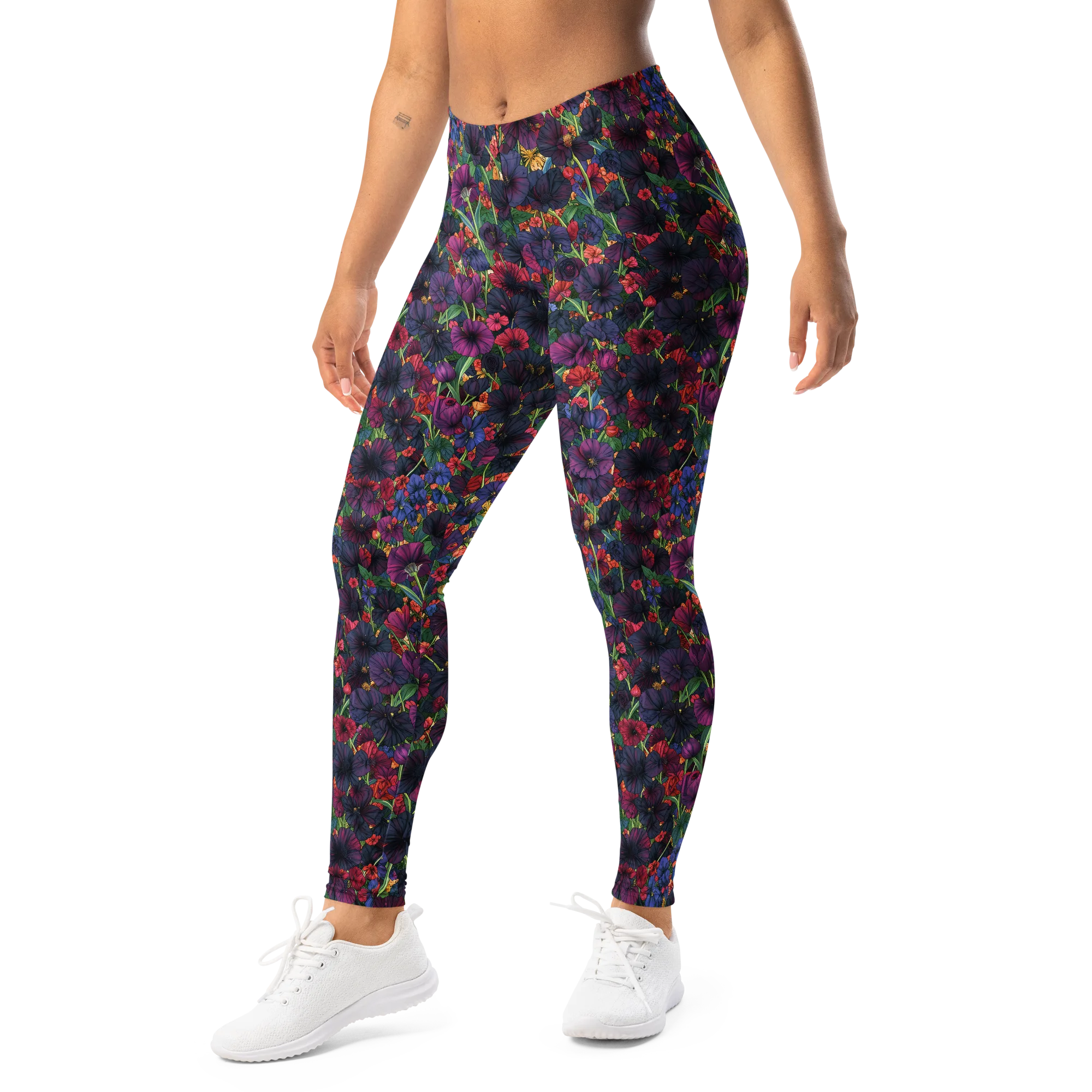Velvet Wildflowers on Leggings — Left Front