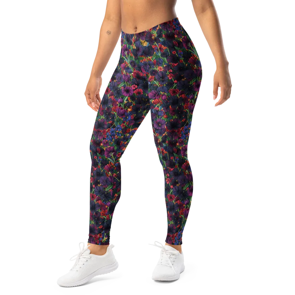 Velvet Wildflowers on Leggings — Left Front