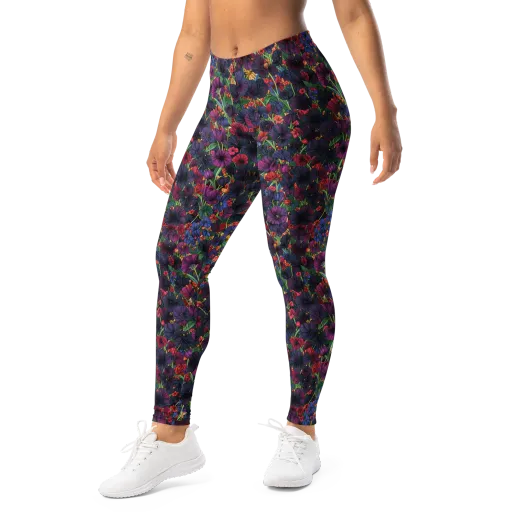 Velvet Wildflowers on a Leggings