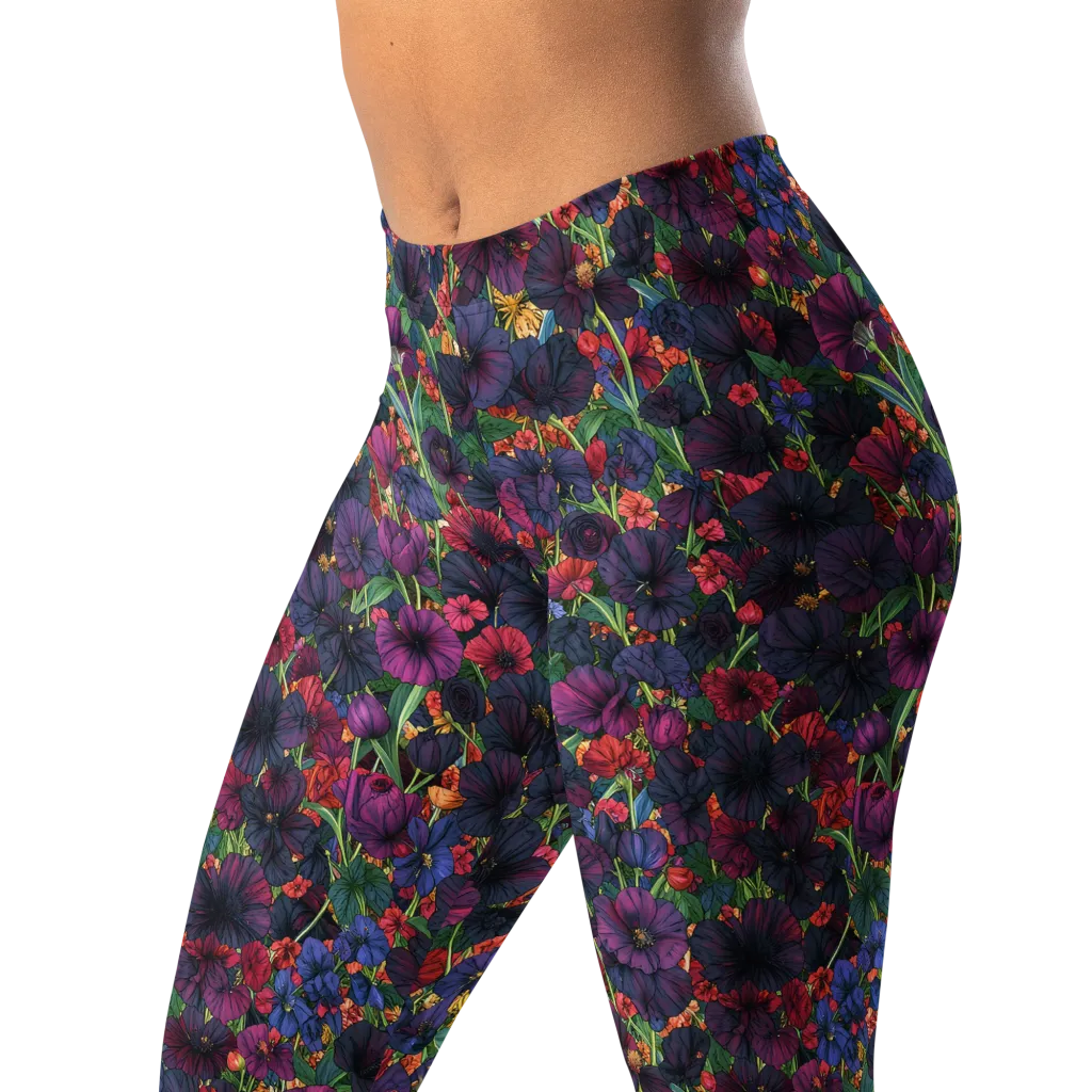 Velvet Wildflowers on Leggings — Left Front