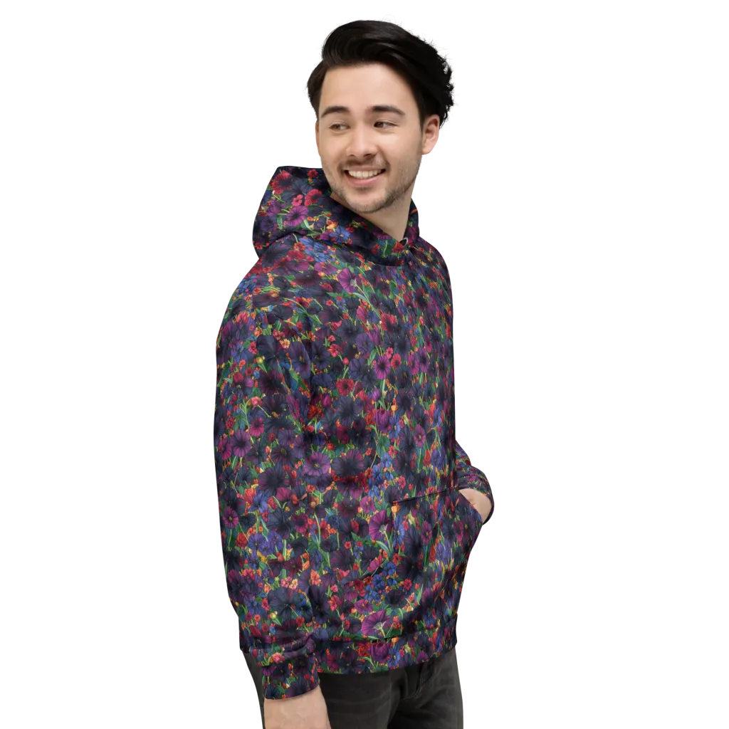 Velvet Wildflowers on Hoodie — Right
