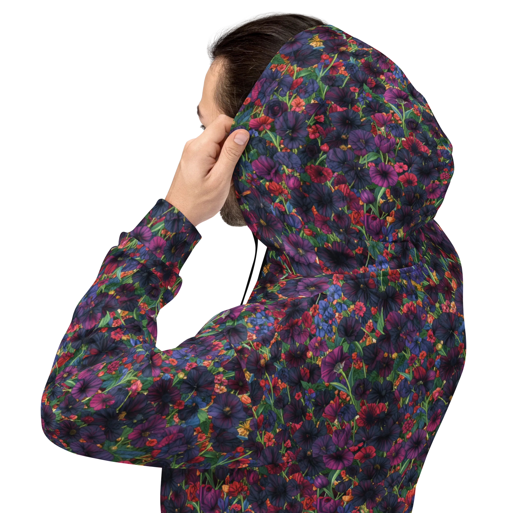 Velvet Wildflowers on Hoodie — Back