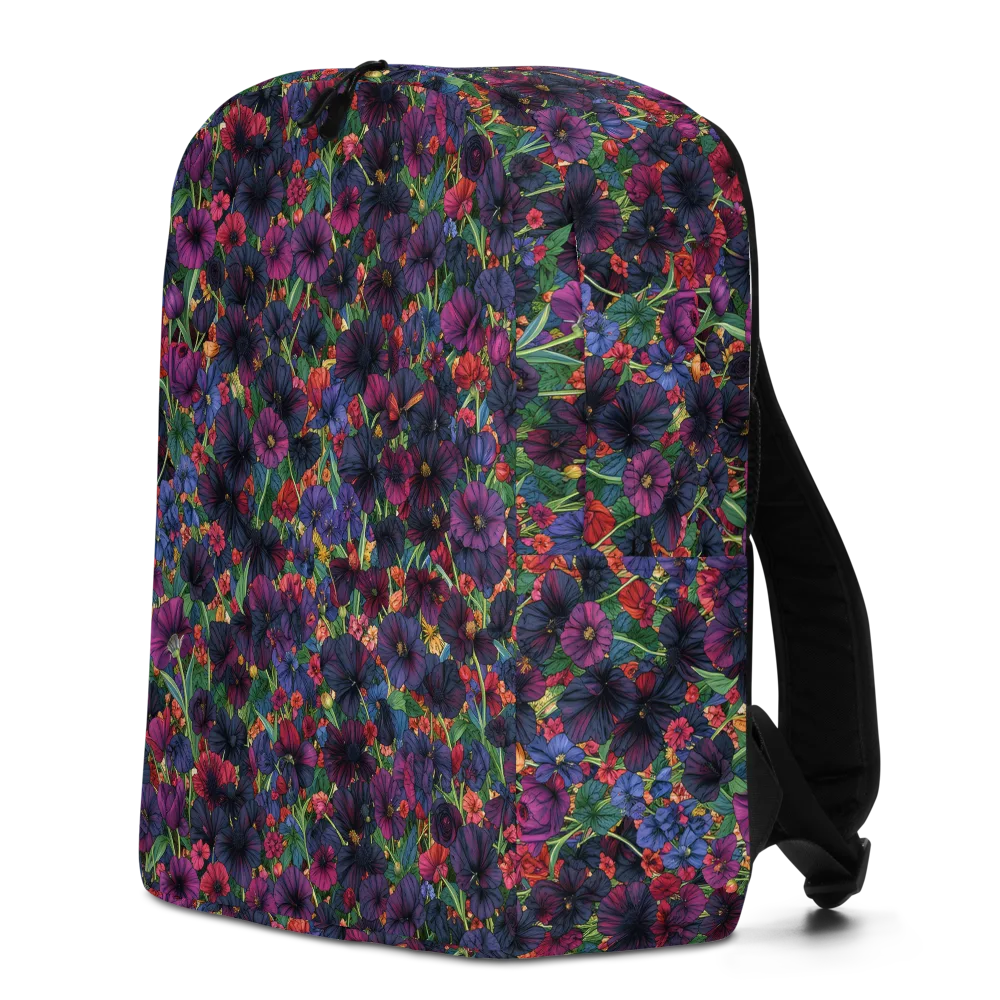 Velvet Wildflowers on Minimalist Backpack — Left