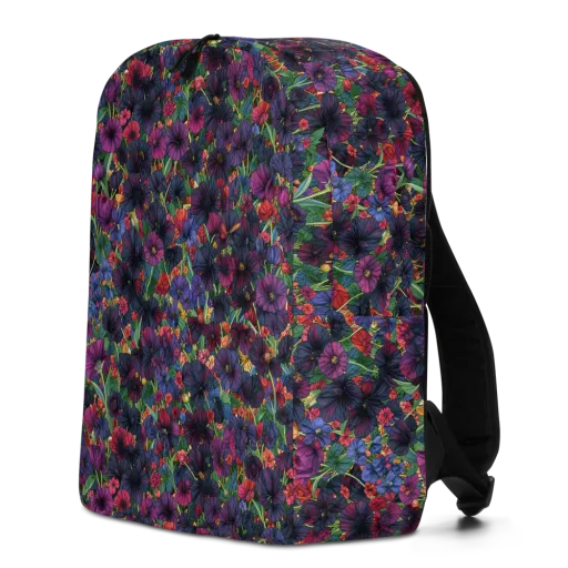 Velvet Wildflowers on a Minimalist Backpack
