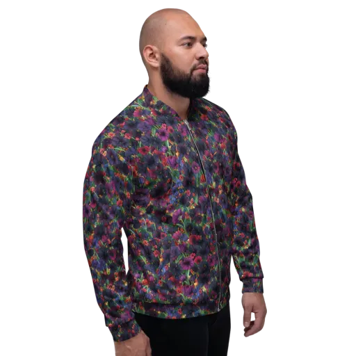 Velvet Wildflowers on a Bomber Jacket