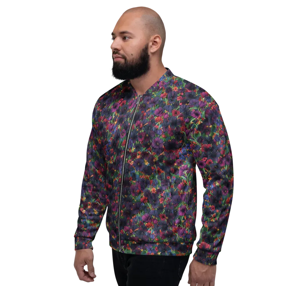 Velvet Wildflowers on Bomber Jacket — Left