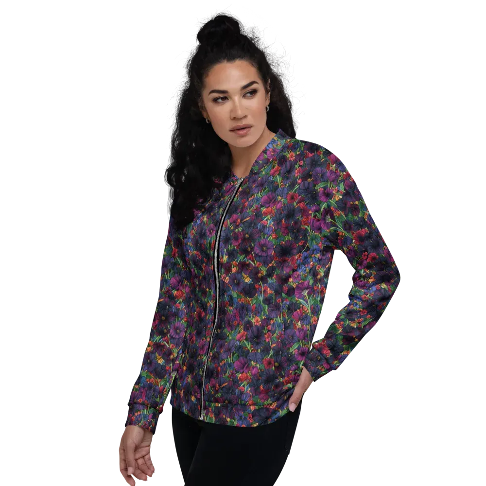 Velvet Wildflowers on Bomber Jacket — Left