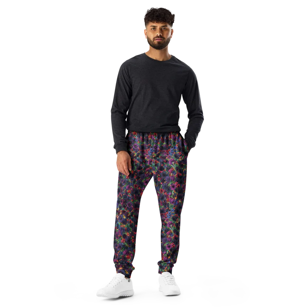 Velvet Wildflowers on Men's Joggers — Front