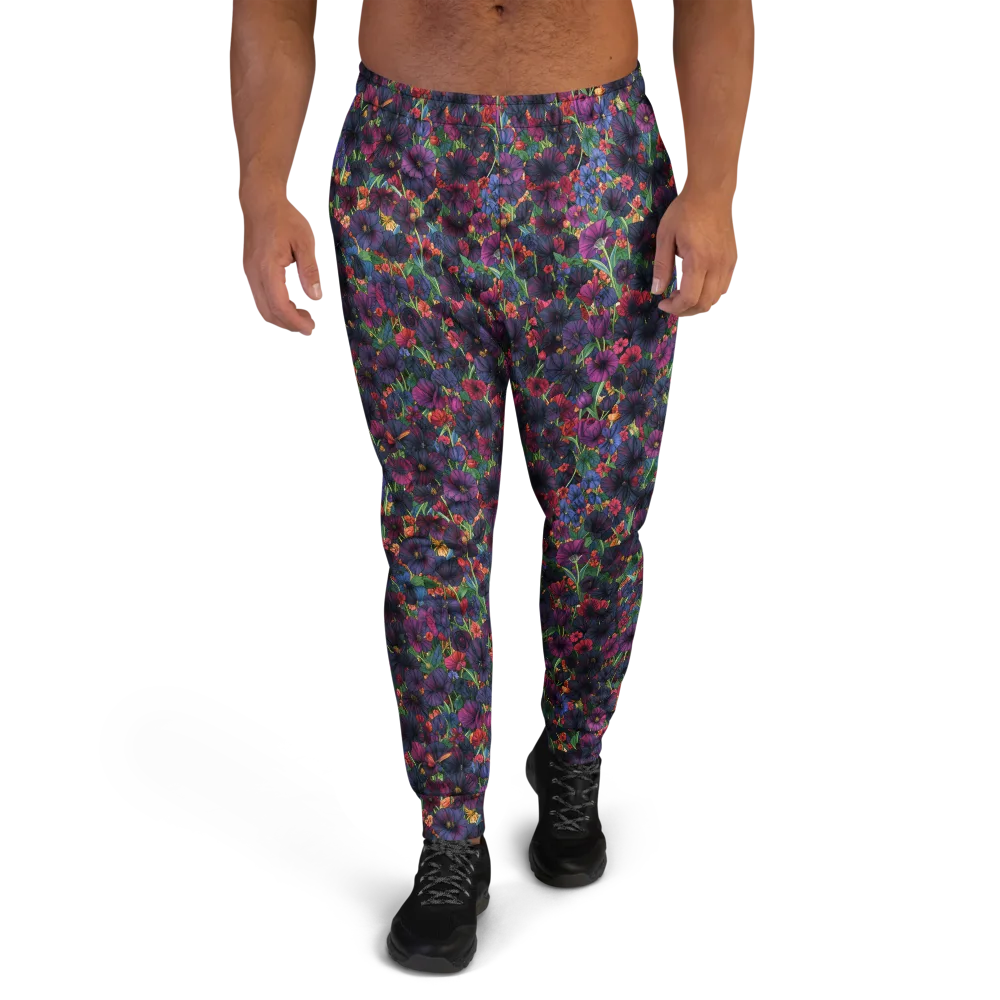 Velvet Wildflowers on Men's Joggers — Front