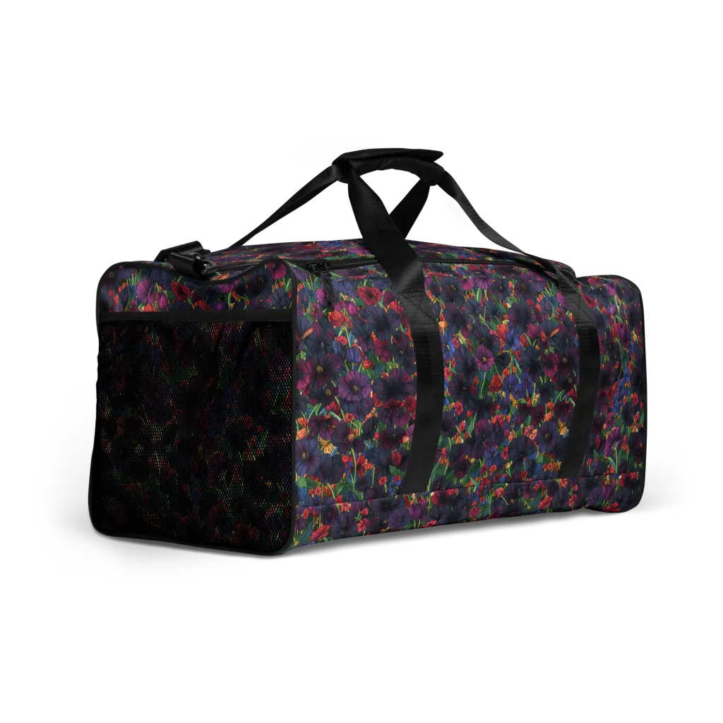Velvet Wildflowers on Duffle Bag — Right Front