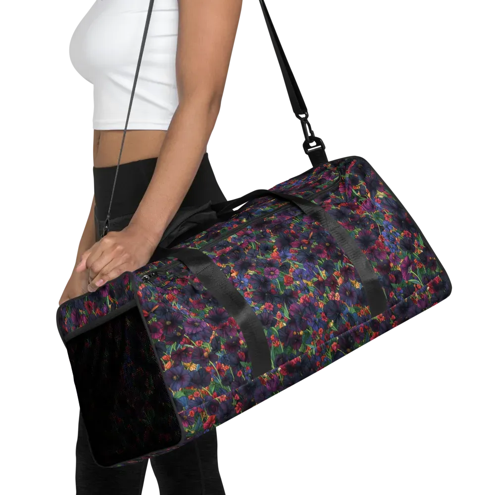 Velvet Wildflowers on Duffle Bag — Front