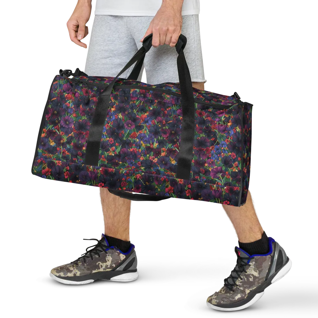 Velvet Wildflowers on Duffle Bag — Front
