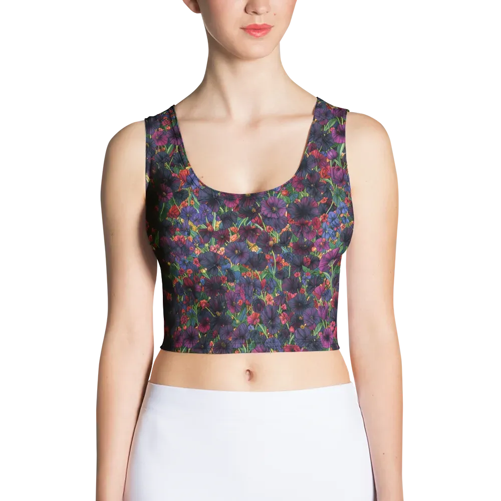 Velvet Wildflowers on Crop Top — Front