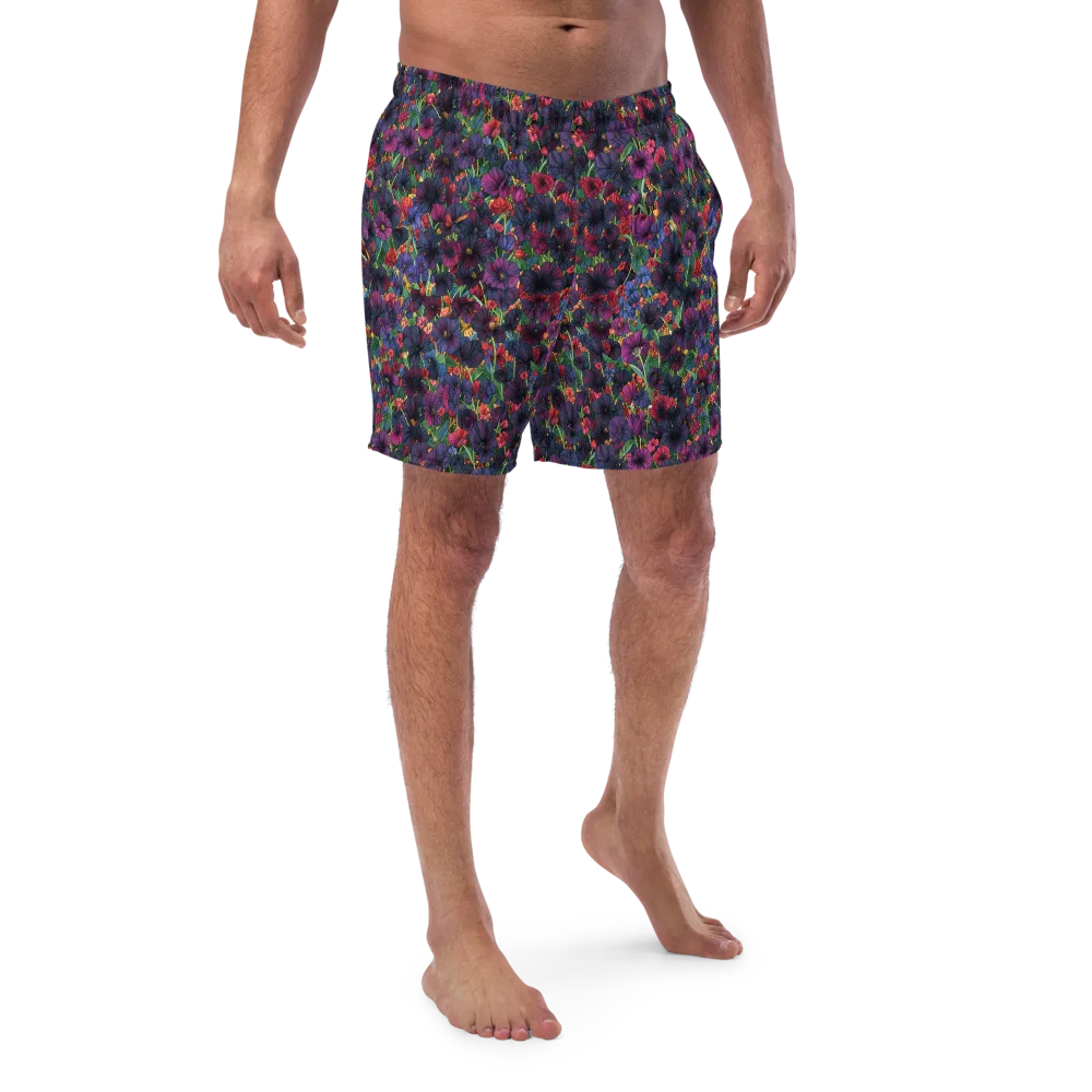 Velvet Wildflowers on Swim Trunks — Front