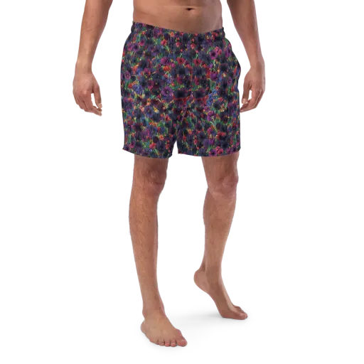 Velvet Wildflowers on a Swim Trunks