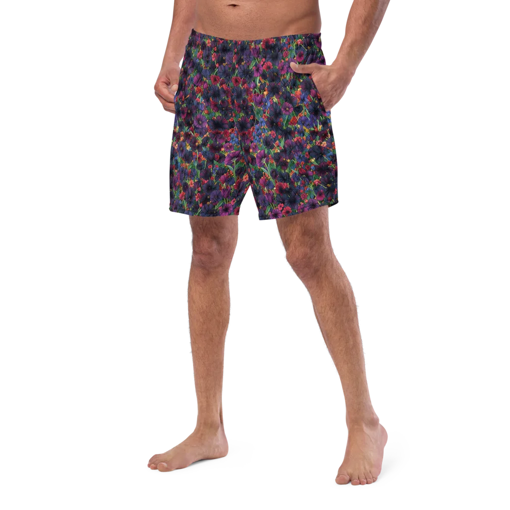 Velvet Wildflowers on Swim Trunks — Left Front