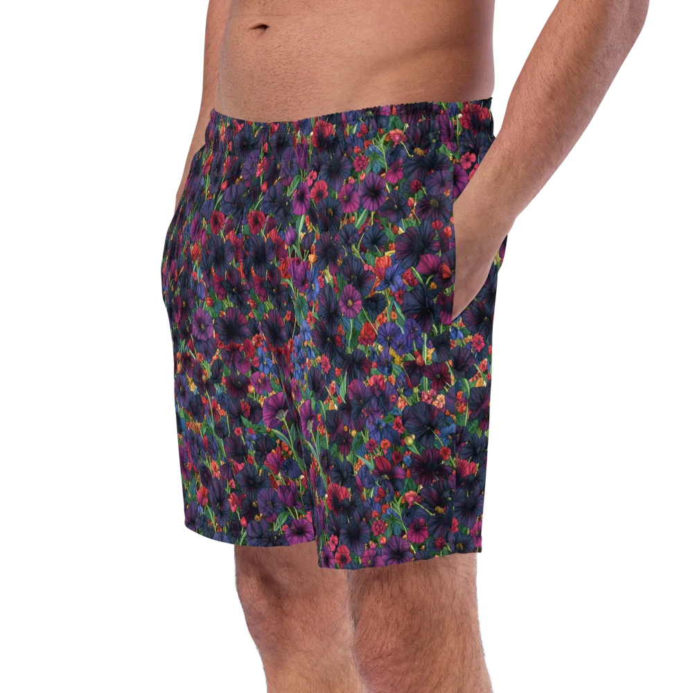 Velvet Wildflowers on Swim Trunks — Left Front