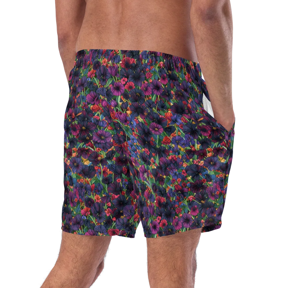 Velvet Wildflowers on Swim Trunks — Right Back