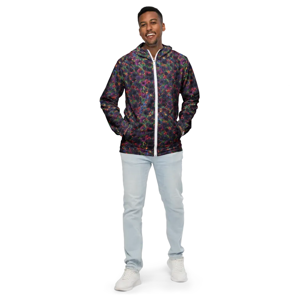 Velvet Wildflowers on Men's Windbreaker — Front