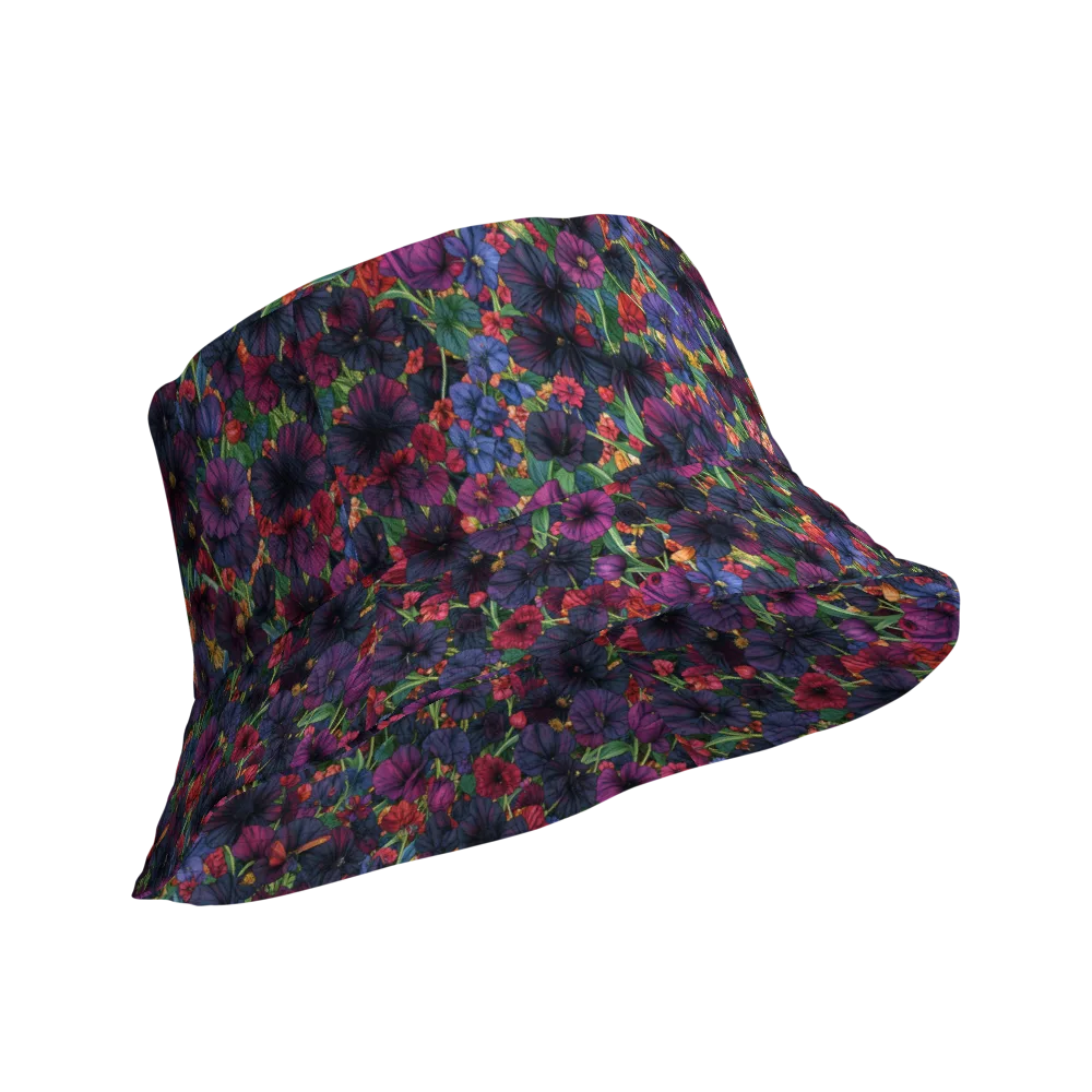 Velvet Wildflowers on Reversible Bucket Hat — Product details Outside