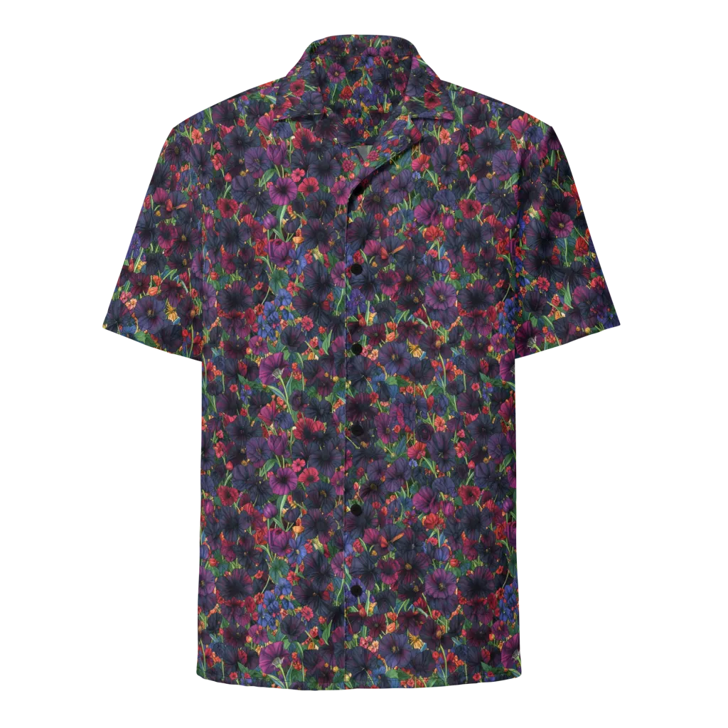 Velvet Wildflowers on Button Shirt — Front