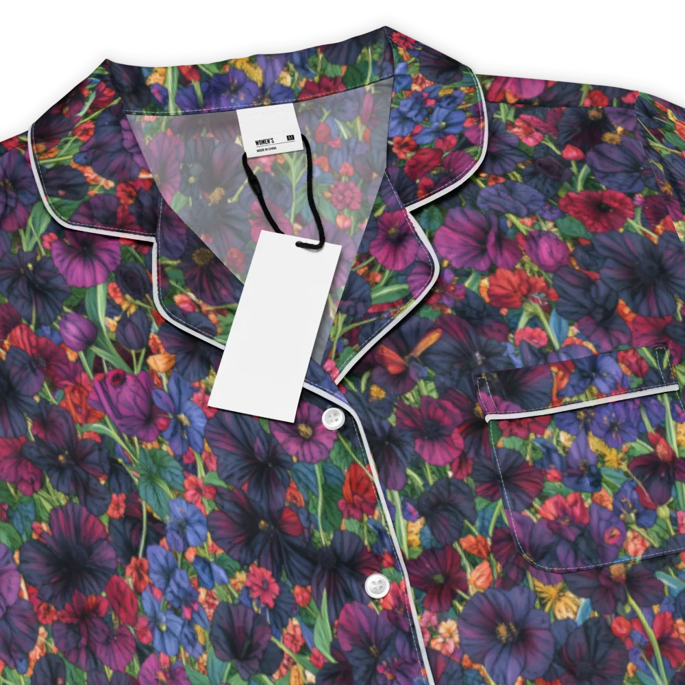 Velvet Wildflowers on Women's Short Sleeve Pajama Top — Product details