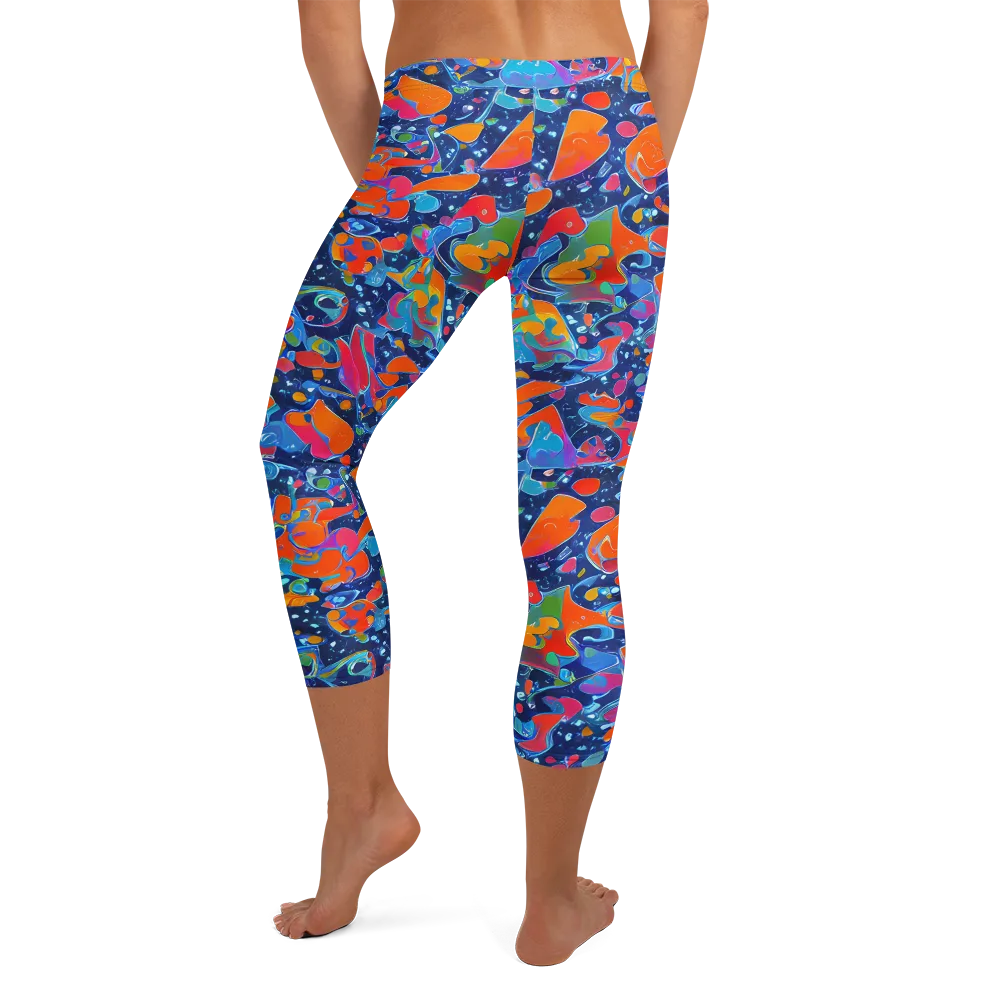 Cosmic Splatter on Capri Leggings — Back