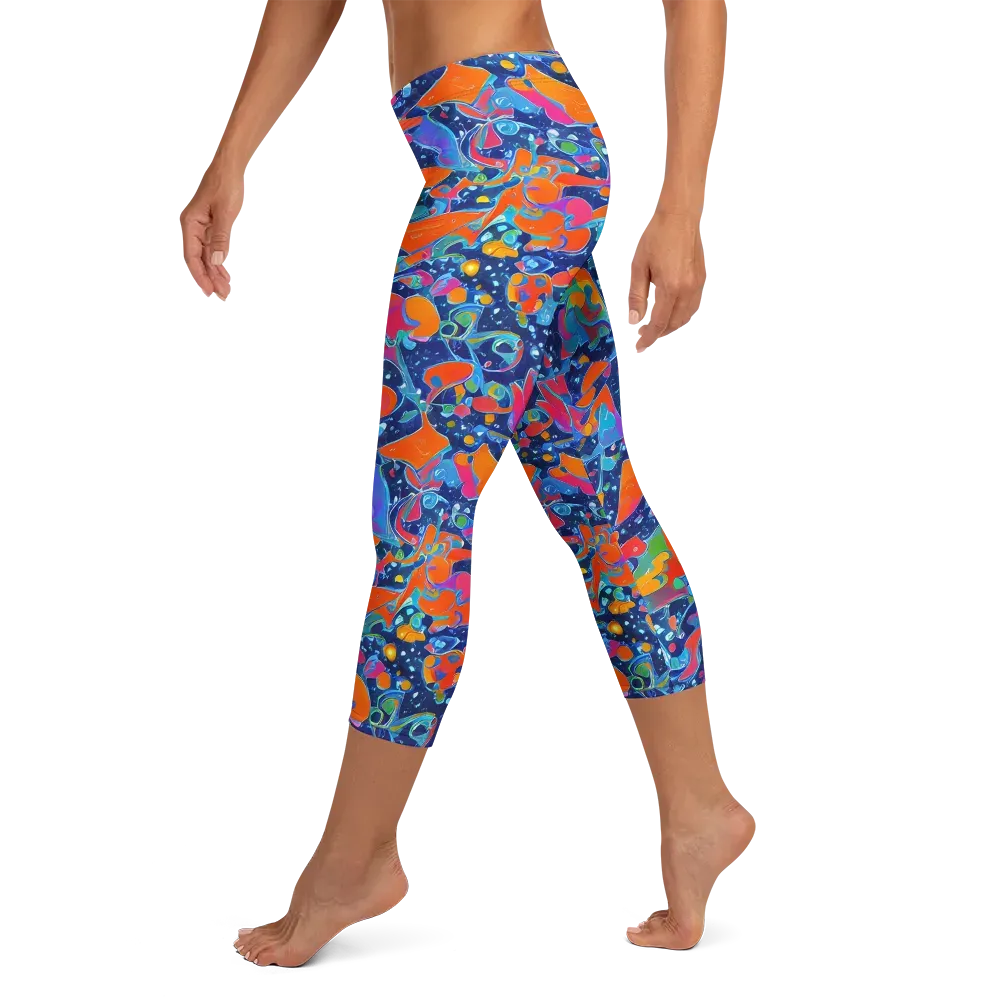 Cosmic Splatter on Capri Leggings — Left