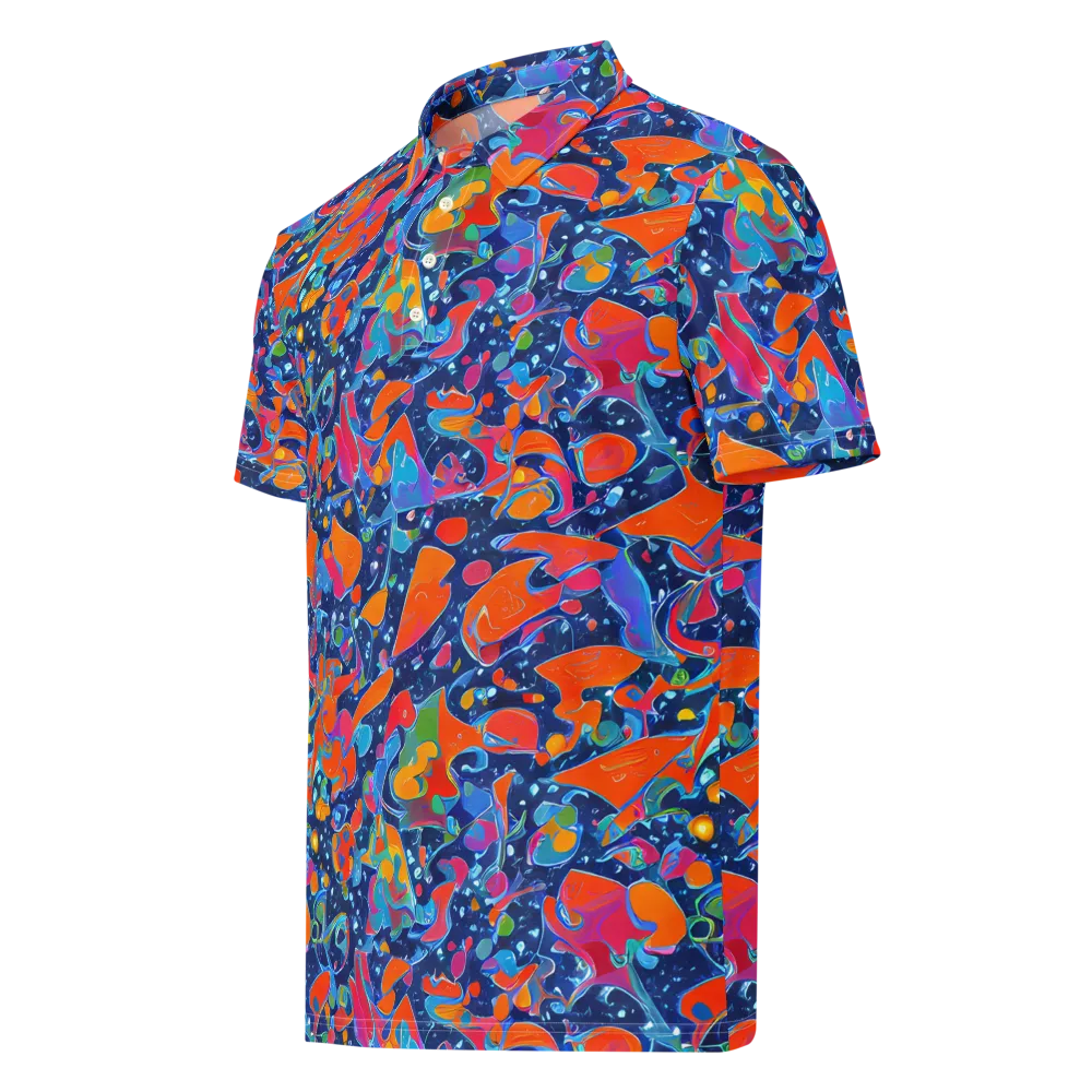 Cosmic Splatter on Men's Slim Fit Polo Shirt — Left Front