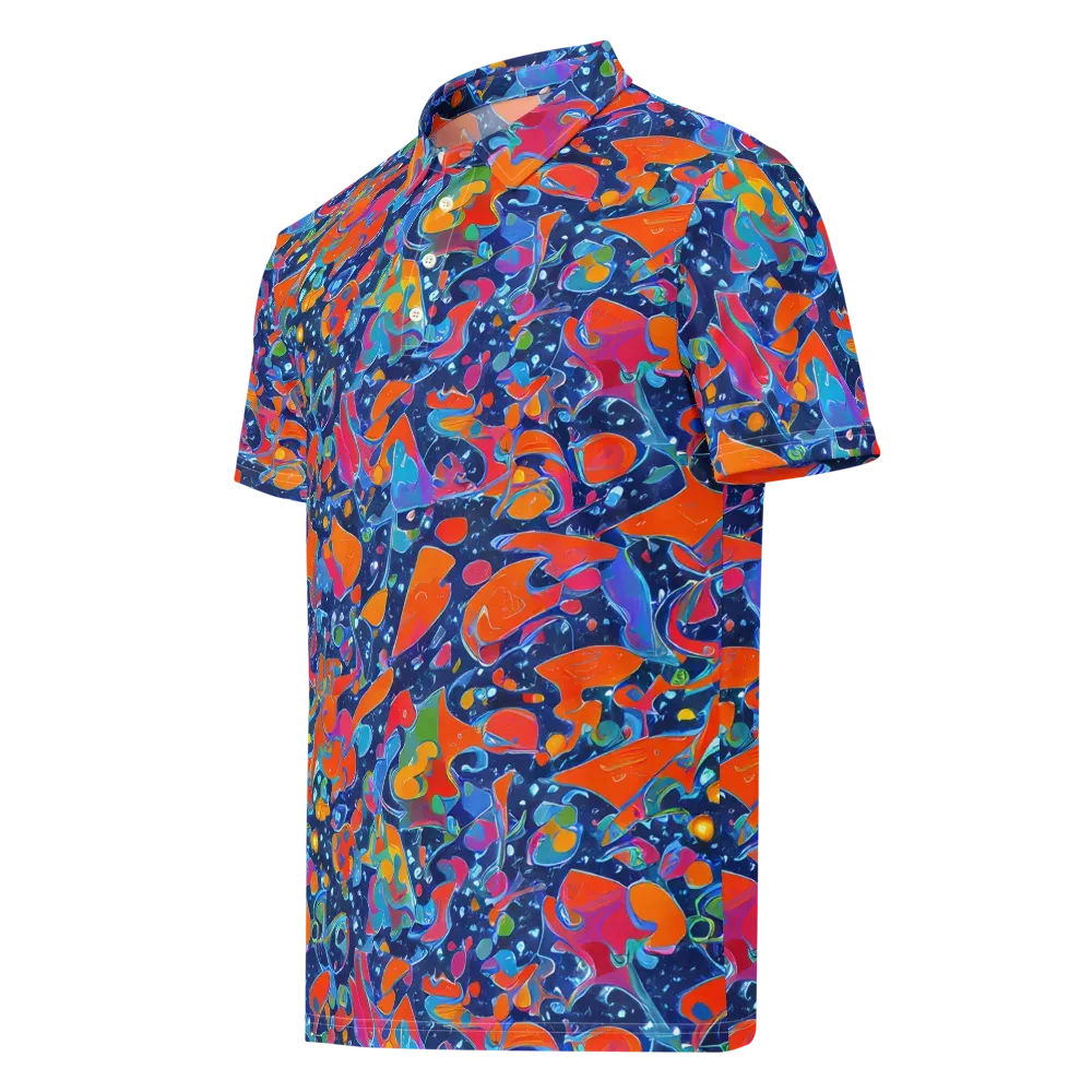 Cosmic Splatter on Men's Slim Fit Polo Shirt — Left Front