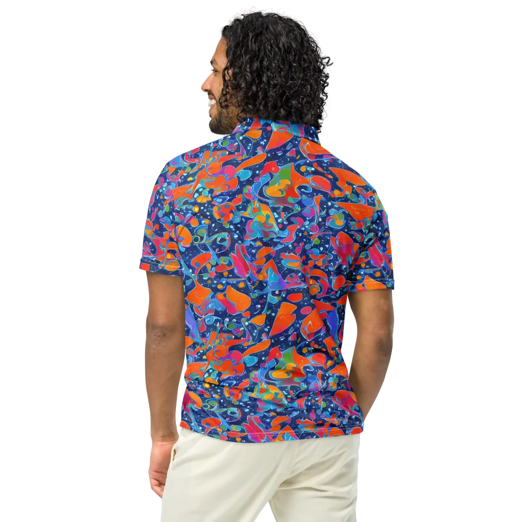 Cosmic Splatter on Men's Slim Fit Polo Shirt — Back