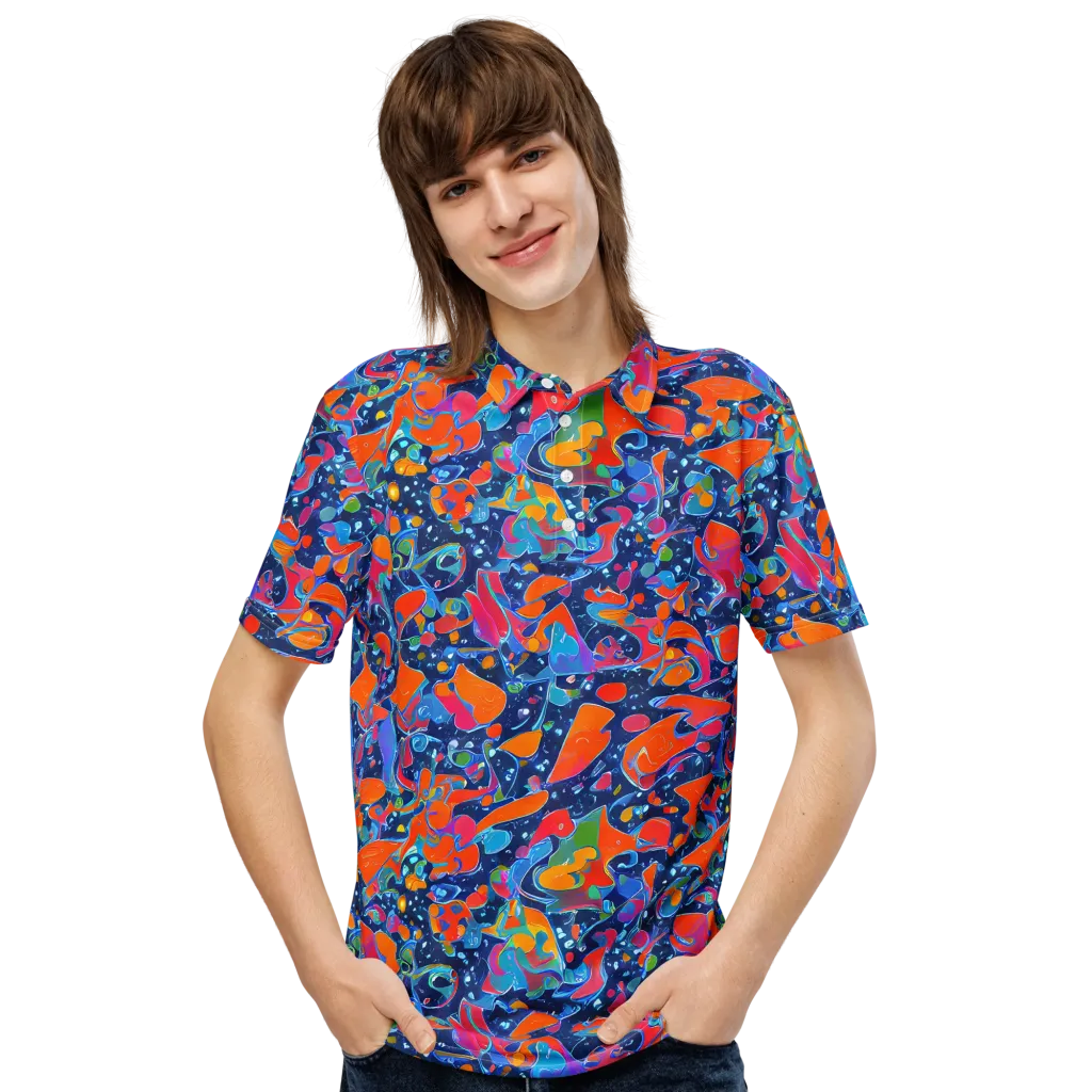 Cosmic Splatter on Men's Slim Fit Polo Shirt — Front