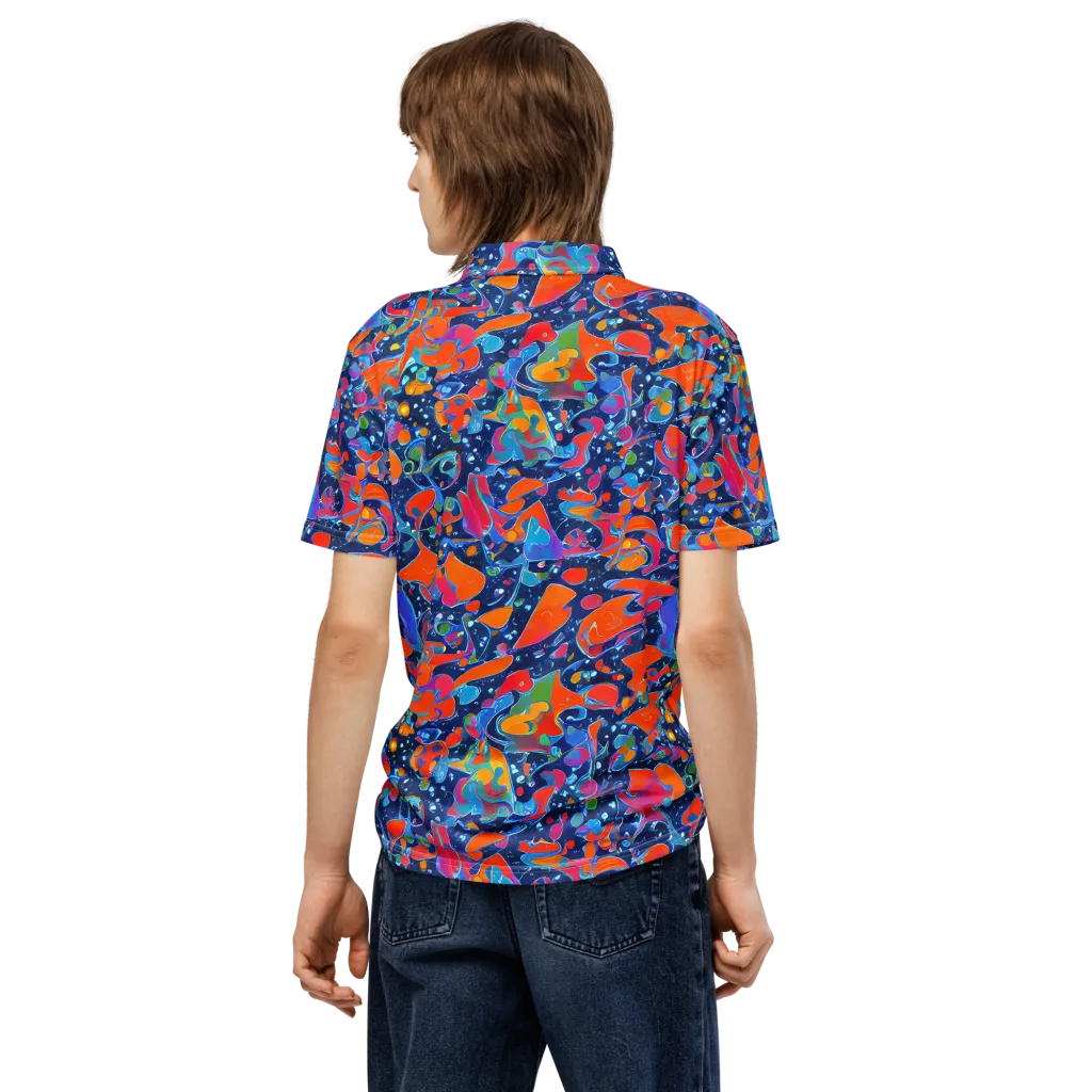 Cosmic Splatter on Men's Slim Fit Polo Shirt — Back