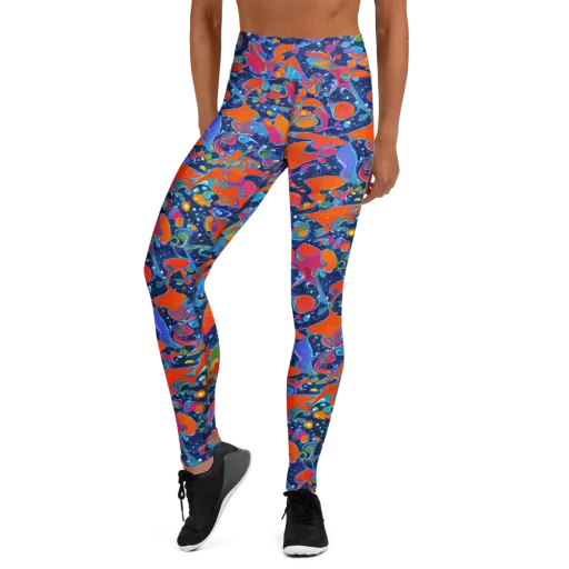Cosmic Splatter on a Yoga Leggings