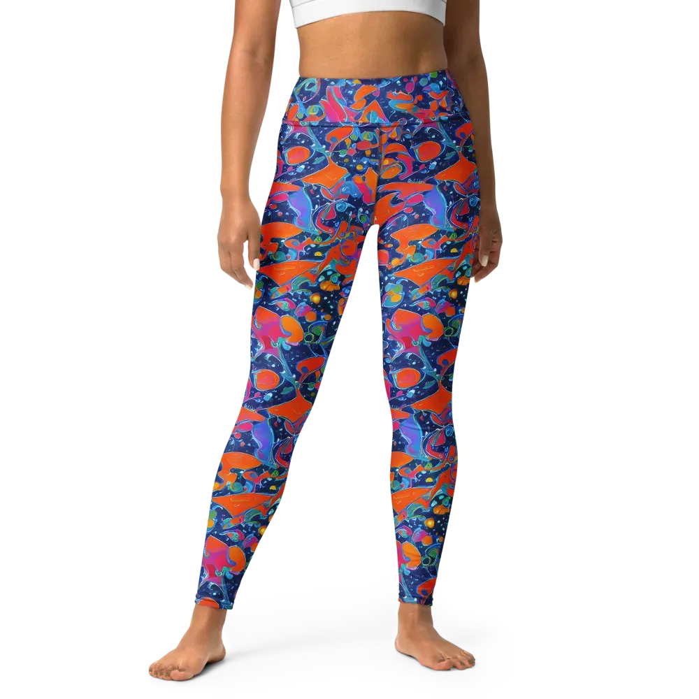 Cosmic Splatter on Yoga Leggings — Front