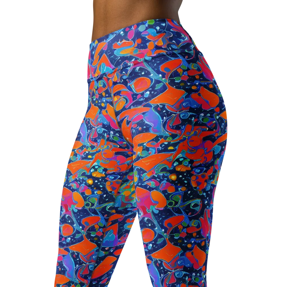 Cosmic Splatter on Yoga Leggings — Left Front